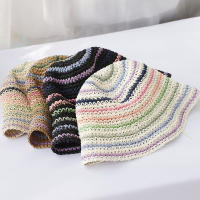 Sombrero De Paja Para Mujer 2024 Con Patrón Arcoíris Protección UV Sombrilla De Playa Sombrero De Verano Casual Unisex - details 7