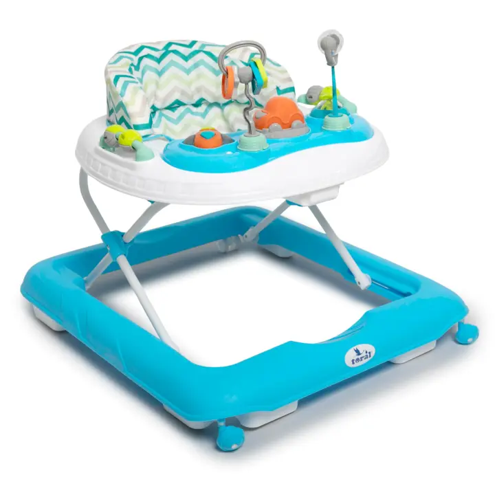 Toral Andador Bebes con Bandeja de Juegos y Altura Ajustable, Seguro Anticaídas, Correpasillos Bebe 1 Año, Tacata Bebe Ideal para Aprender a Caminar - Andador Bebe Modelo Sonajero Azul - 1