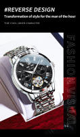 Reloj Mecánico Para Hombre OLEVSSkeketon Flywheel Auténtico Resistente Al Agua Luminoso Calendario Perpetuo Display Romano Acero Inoxidable - details 13