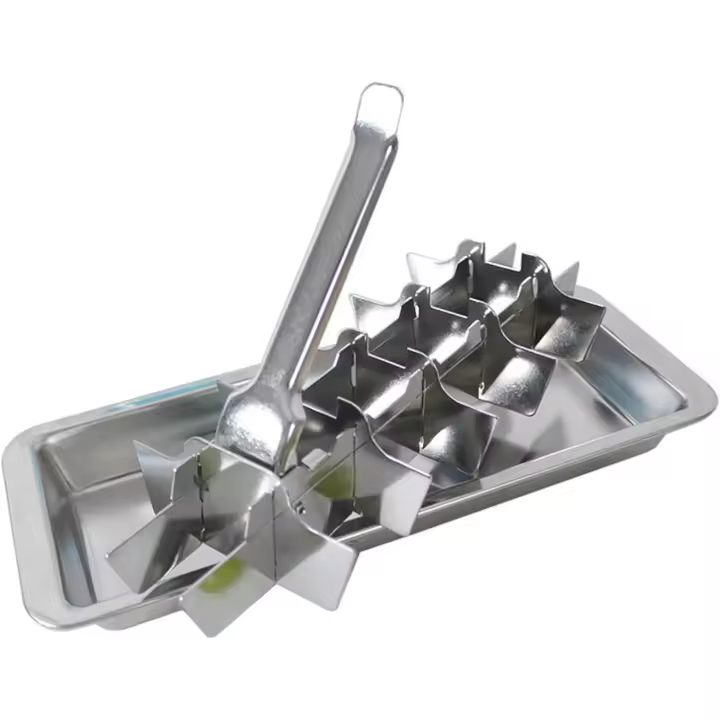 Bandeja de cubitos de hielo de acero inoxidable con asa, molde para 18 cubitos de hielo, molde para congelador - 1