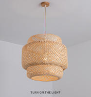 Lámpara Colgante De Bambú Tejida a Mano Estilo Chino Para Decoración De Hogar Y Restaurante Fuente De Luz AC85-260V - details 5