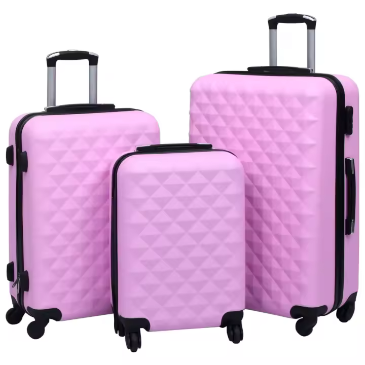 vidaXL Juego de maletas rígidas 3 piezas ABS rosa - 1