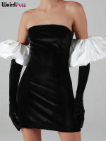 Vestido De Veludo Sin Espalda Para Mujer Con Guantes Nublados Bodycon Elástico Romántico Francesa Para Fiesta De Cumpleaños Vacaciones Streetwear - details 35