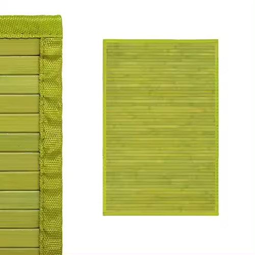 DAMDAM GO Alfombra pasillera Oriental Verde de bambú de 60 x 90 cm Sol Naciente - 1