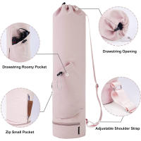 Bolsa De Transporte Para Manta De Yoga Grande Con Bolsillo Impermeable Para Agua Y Estuche Largo Con Correa Ajustable Y Cordón De Cierre - details 3