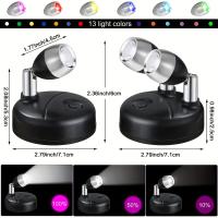 1/2pcs Luz De Noche LED Inalámbrica RGB Rotativa Para Iluminación De Resaltos Pared Y Armario Con Pilas Incluidas Luz De Ambiente Para Interior - details 9