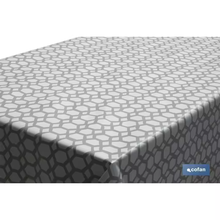 Rollo mantel antimanchas 1,40 x 25m 50% alg/50% pvc. hexagonos - 1