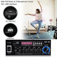 Amplificador Digital HIFI 300W+300W Para Coche Y Hogar Estéreo 2 Canales Con Pantalla De Audio Amplificador De Potencia De Aluminio Negro - details 3