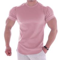 Camiseta De Verano Para Hombre Alta Elasticidad Ajustada Rápida Secado Bajo Hem Curvado Camisetas Casuales De Color Sólido Para Fitness - details 15