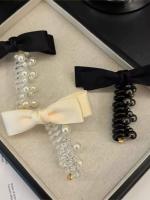 Cinta Elástica De Perlas Brillantes Para Pelo Con Lazo Y Trencitas Accesorio Para Mujer Cinta Para Coletas Moda Casual - details 0