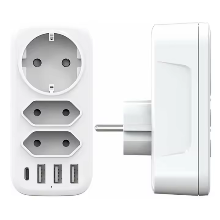 ER USB Mehrfachsteckdose, BUS Y 3 3A-USB-Anschlüsse, 6-en-1 BUS, USB-Stenkdosenleiste para Zuhause, Büro, Reisen, compatible con teléfonos, L - 1