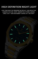 Reloj De Lujo Para Hombre Con Diamantes Y Luz Nocturna Calendario Doble Cuarzo Movimiento 41mm Azul Oro Acero Inoxidable Reloj De Moda Negocios Resistente Al Agua - details 11