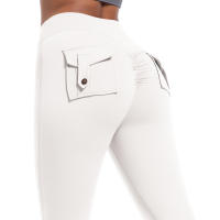 SSITO Leggings de Gimnasio con bolsillos, pantalones de entrenamiento para correr, Pantones Atlético de Alta elasticidad para Mujer, pantalones SexIs de Belta High, Mallas de elevación de glúticos de Color sólido - details 7