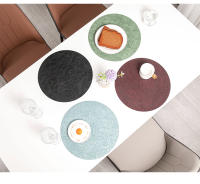 Mantel individual europeo redondo de cuero repujado impermeable y resistente al aceite - details 7