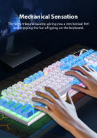 Teclado Gaming K500 Con Keycaps Blanco Y Rosa Mezclados 104 Teclas Cableado Para Laptop PC Estilo Mécanico Interfaz USB - details 3