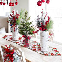 Mantel Navideño Bordado Con Diseño De Enseña Navideña Para Decoración Del Hogar Y Año Nuevo Material De Poliéster - details 7