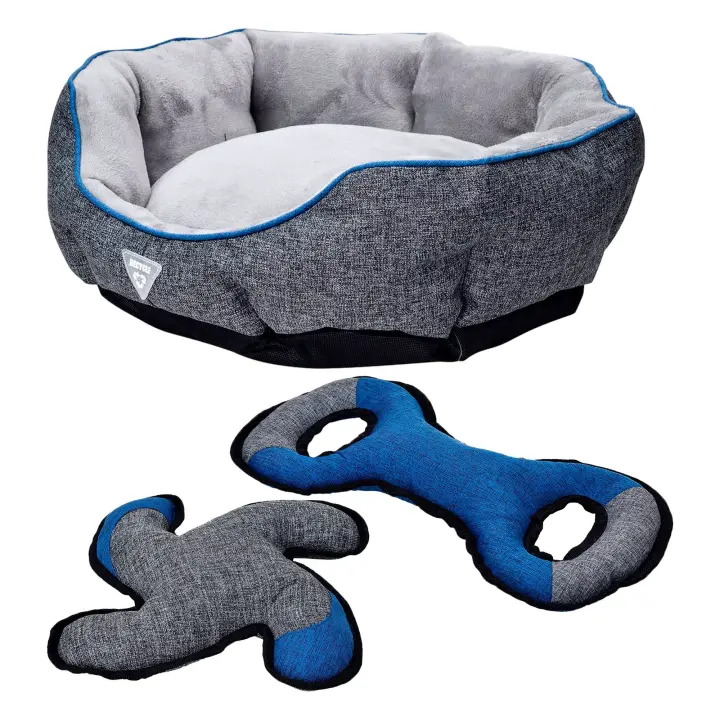 Wellhome Cama para Mascotas Hearts&Homies Tamaño M Tejido Suave con 2 Juguetes de Regalo - 1