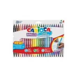 UNIVERSAL ROTULADOR CARIOCA BIRELLO DOBLE PUNTA 24 COLORES SURTIDOS VARIOS PAPELERIA - 1