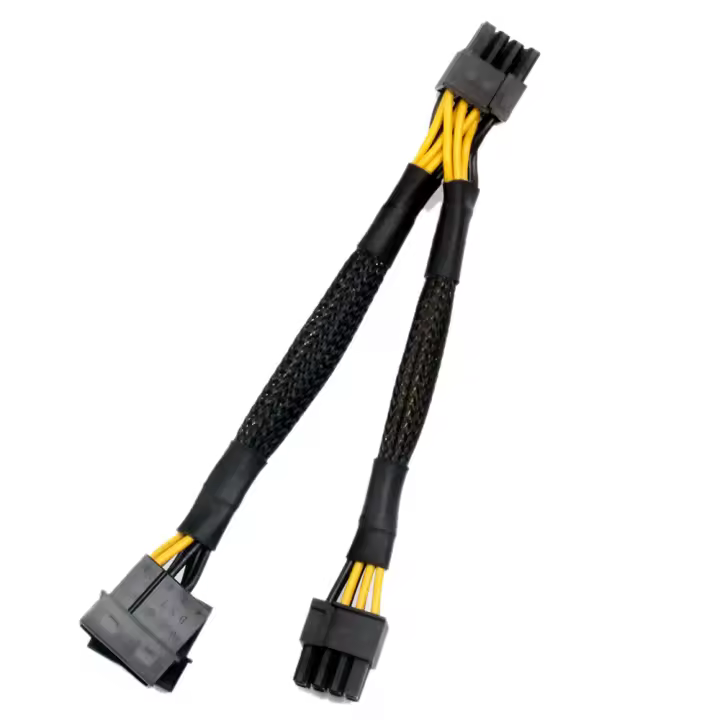 Dual 4Pin IDE Molex a GPU Dual 8Pin(6 + 2)Pin Power Supply Cable PCI-E PCI Express Graphics Video Display Card Adapter - 1