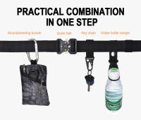Cinturón Táctico De Lona Para Hombres Con Gancho Para Botella De Agua Y Carabineros Kit De Equipo De Caza Al Aire Libre - details 1