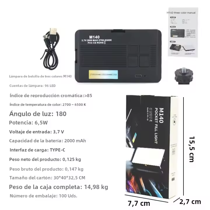Luz De Relenado Portátil Tricolor Para Auto Fotos Streaming De Teléfono Móvil Iluminación De Belleza Fotografía SLR RGB Full Color - 1