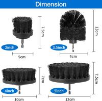 Cabeza de aguja de 4 piezas, 2 ''/3,5''/4 ''/5''/5 ''/4''/5 ''/4''/5 ''de Cerdas Duras para Manchitas de Metal (Negro) - details 0