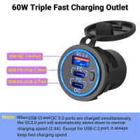 Cargador De Coche 12V USB Doble 30W PD USB-C Y 18W QC3.0 Para Coche RV Barco Marina Camión Motocicleta Accesorios De Carga - details 2