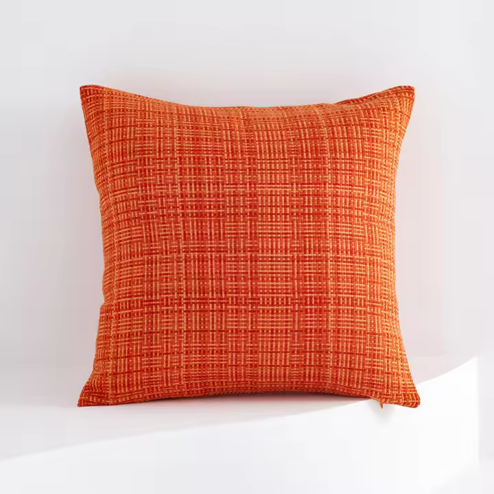 Funda De Cojín De Lino Y Algodón Naranja Impermeable Para Sofá Decoración Del Hogar Sala De Estar Fundas De Cojines Nórdicas - 1