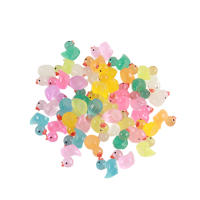 100 Pcs Ornamentos De Resina De Pato Cartoon Brillantes Al Aire Libre Decoraciones Para El Hogar Y Escritorio Regalos Creativos - details 2