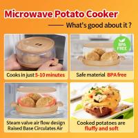 La sartén para patatas apta para microondas que viste en la televisión. Se cocina en minutos, suave y esponjoso, olla para papas en microondas, vaporera para papas dos veces horneada, libre de BPA - details 3