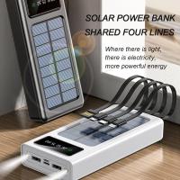 Cargador portátil Solar Power Bank 12000Mah/20000Mah Gran Capacidad Incorporado 5 Salidas y 3 entradas Cable y Linterna Compatible con Todos los teléfonos Inteligentes y Dispositivos USB - details 0