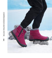 Botas De Invierno Para Hombres Y Mujeres Con Punta Ancha Y Suela De Goma Botines De Nieve Con Lining De Plush Abrazadura Media Para Senderismo - details 18