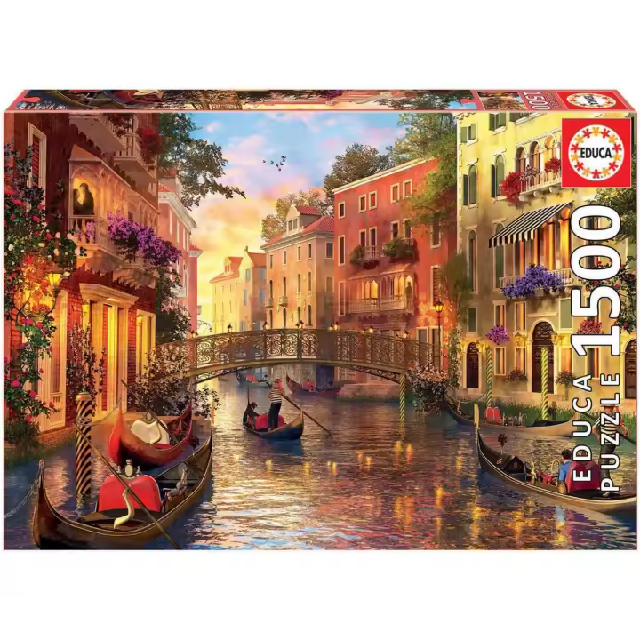 Educa - Puzzle de 1500 Piezas para Adultos | Atardecer en Venecia. Incluye Pegamento Fix Puzzle. A Partir de 14 años - 1