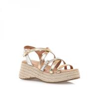 Sandalias plataforma mujer MUSTANG 59897 C57741 SANDALIA PLATAFORMA YUTE ORO ROSA 35787 25V - details 0