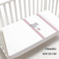 Juego de Sábanas 100 % Algodón para Cuna 60 X 120 CM ( Bajera + encimera + Funda de Almohada ) Fabricado en España - details 5