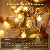 Luces De Cadena De Bolas LED 10M Para Exteriores Luces De Navidad Para Jardín Fiesta Hogar Boda Decoración Incluye Pilas - details 10