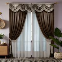 2-Piezas Cortinas De Café Digital HD Lujo Alto Decoración De Hogar Estilo Para Sala De Estar Y Dormitorio Translúcidas Y Elegantes - details 1