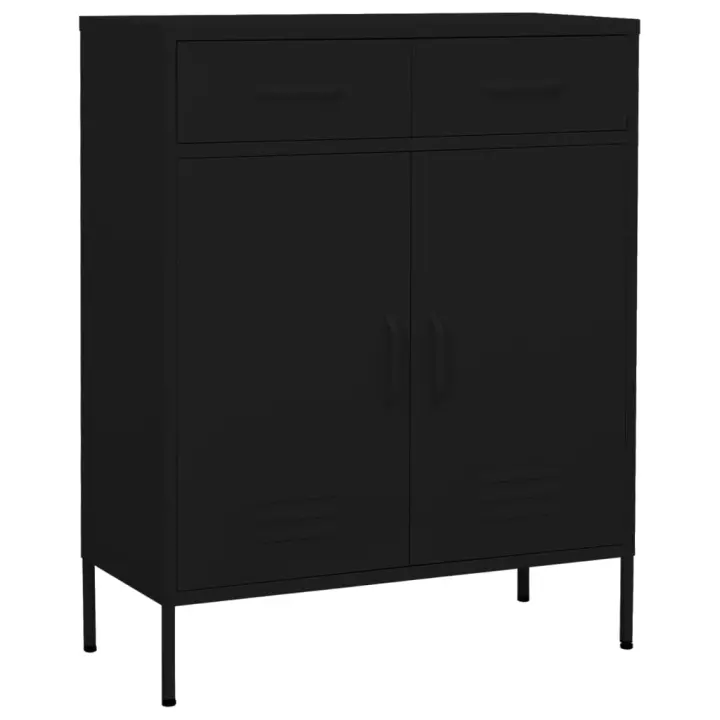 vidaXL Armario de almacenamiento acero negro 80x35x101,5 cm - 1