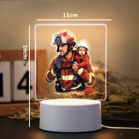 Lámpara De Mesa LED Creativa Para Bomberos Luz Nocturna De Acrílico Cambio De Color Regalo 3D Iluminación Nocturna - details 5