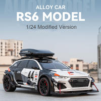 Coche De Deportes De Aleación Modelo RS6 Modificado 1/24 Cuatro Suspensiones Ruedas Puertas Abrejuego Para Niños Regalos De Juguetes Blanco Gris - details 0