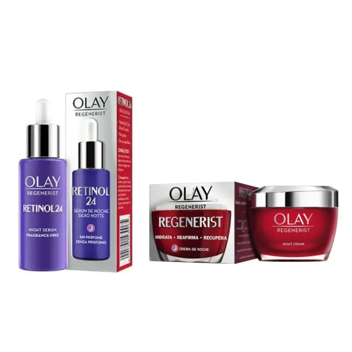 Olay PACK - Sérum De Noche - Retinol 24 - 40ml + Crema de Noche 50ml Regenerist 3 Areas Reafirma, Hidrata y Recupera  50ml. - 1