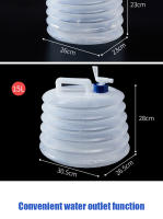 Bote De Agua Portátil Para Coche Y Exteriores Plegable De 5-15L Con Grifo Para Camping Picnic Senderismo Capacidad Ajustable Transparente - details 8