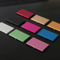 Caja De Metal Para Tarjetas De Negocio Creativa Aluminio Múltiples Colores Porta Tarjetas De Crédito Y Identificación Unisex - details 57