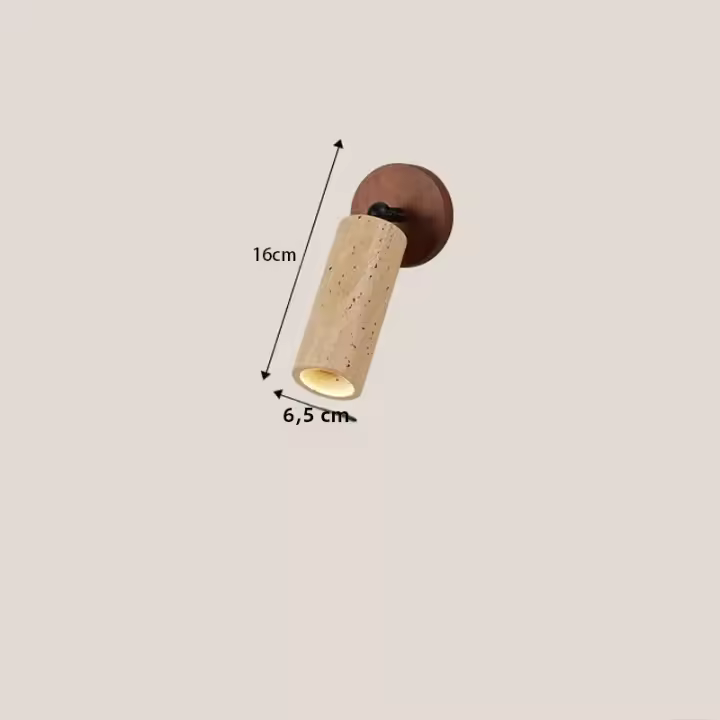 Lámpara De Pared Simple Para Dormitorio Estilo Japonés Wabi-Sabi Madera Y Piedra Para Escalera Y Pasillo Iluminación Diaria Contemporánea Color Marrón - 1