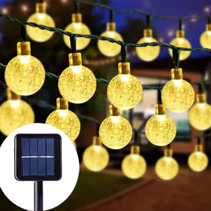 1PC Luces De Cadena Solar LED 5m 20LED IP65 Impermeable Para Decoración De Jardín Exterior Halloween Boda Navidad Lámpara - 1