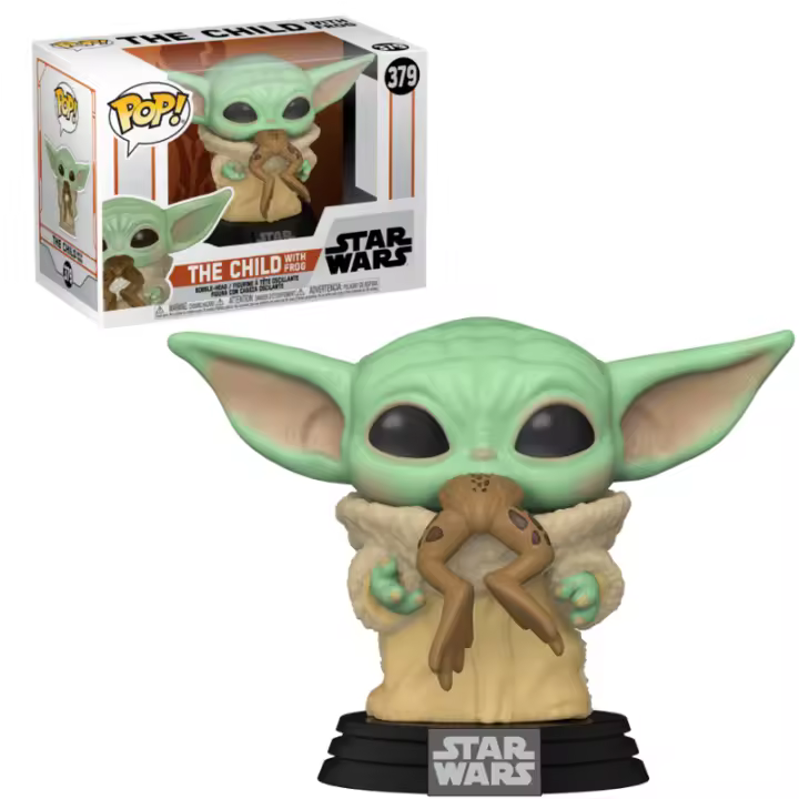 Funko pop star wars the mandalorian baby yoda con rana nº 379 -caja original- - 1