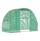 Invernadero túnel de invernada Outsunny Garden Superficie del suelo 4,5 m² Dimensiones 3L x 1,5L x 2H m Marco tubular reforzado Puerta con cremallera 2 ventanas enrollables Verde - 1