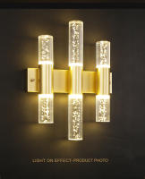 Lámparas De Pared Modernas De Cristal De Burbuja LED Para Baño Dormitorio Sala De Estar Iluminación Interior Decorativa Dorado/Plateado - details 10