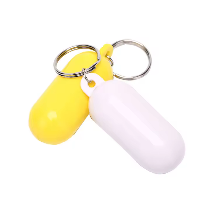 Llavero Flotador Amarillo/Blanco Para Kayak Fender Buoyant Key Ring Marítimo Para Navegación De Barco Flotador De Canal - 1