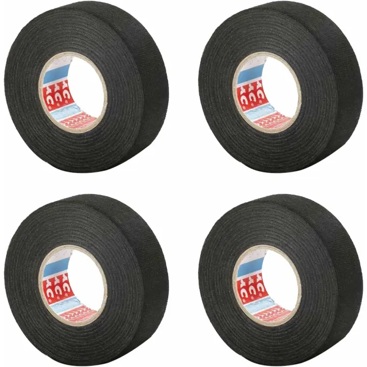 4 Piezas Cinta Adhesiva De Tela Aislante, Cinta Aislante de Lona, Cinta Aislante no Tejida Cinta De Tela Eléctrica para Automóvil y Hogar 19 mm*15 m - 1